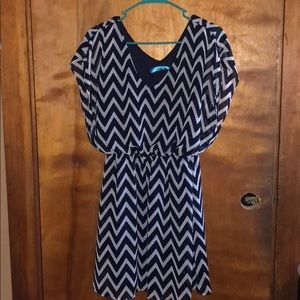 Navy and white dress